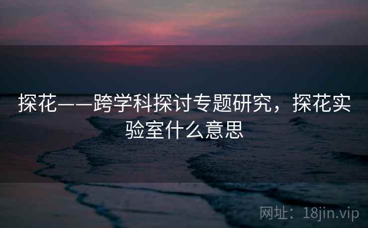 探花——跨学科探讨专题研究，探花实验室什么意思  第1张