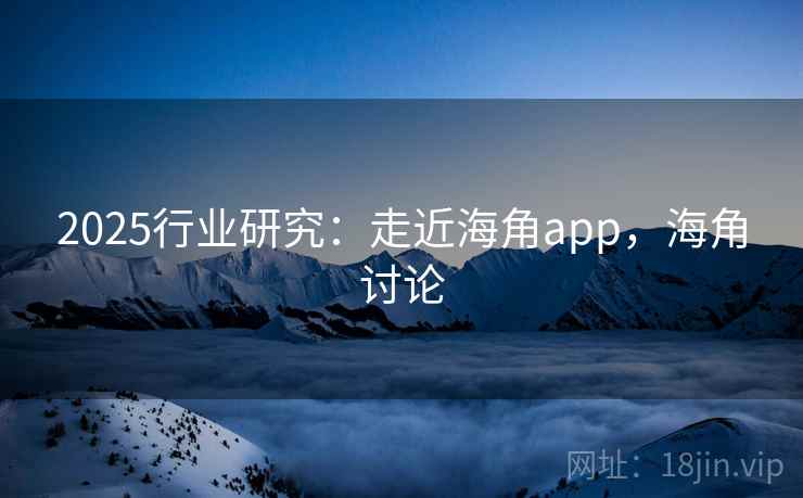 2025行业研究：走近海角app，海角讨论  第1张