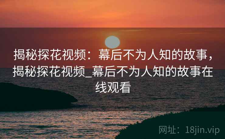 揭秘探花视频：幕后不为人知的故事，揭秘探花视频_幕后不为人知的故事在线观看  第1张